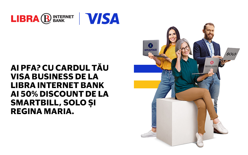 Cu Visa Business ai 50% reducere la SmartBill, SOLO și Regina Maria