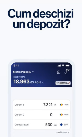 Mobile banking - ecran aplicatie
